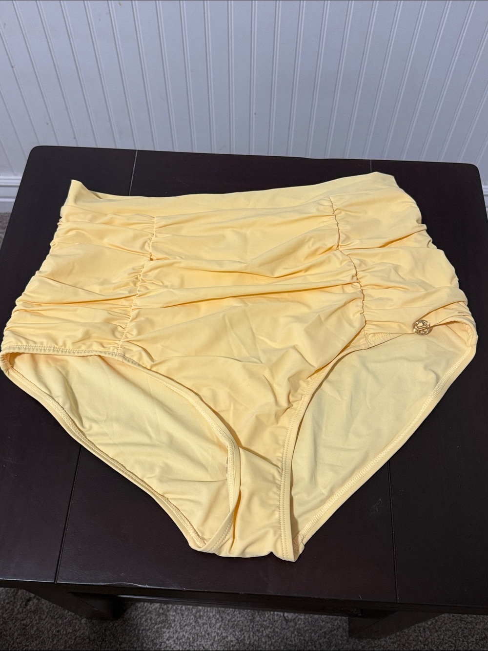 Shapellx High-Waist Ruched Shorts in Soft Yellow